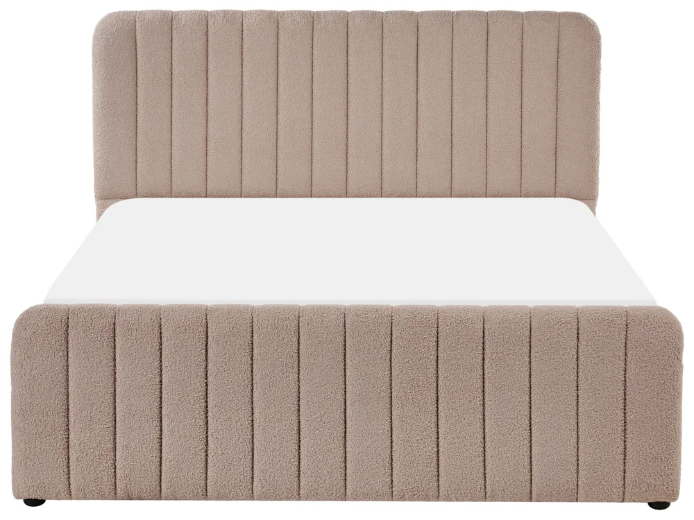 Ottoman Bed LUNAN Boucle Taupe 140 x 200 cm (EU Double)_1048562