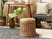 Pouffe BASSLET Wicker Beige_1171945