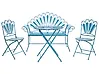 Bistro Set with Bench PAVIA Metal Blue