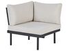 Lounge Set Eukalyptusholz hellbraun / schwarz 5-Sitzer Auflagen cremeweiß BELLARIVA_933663