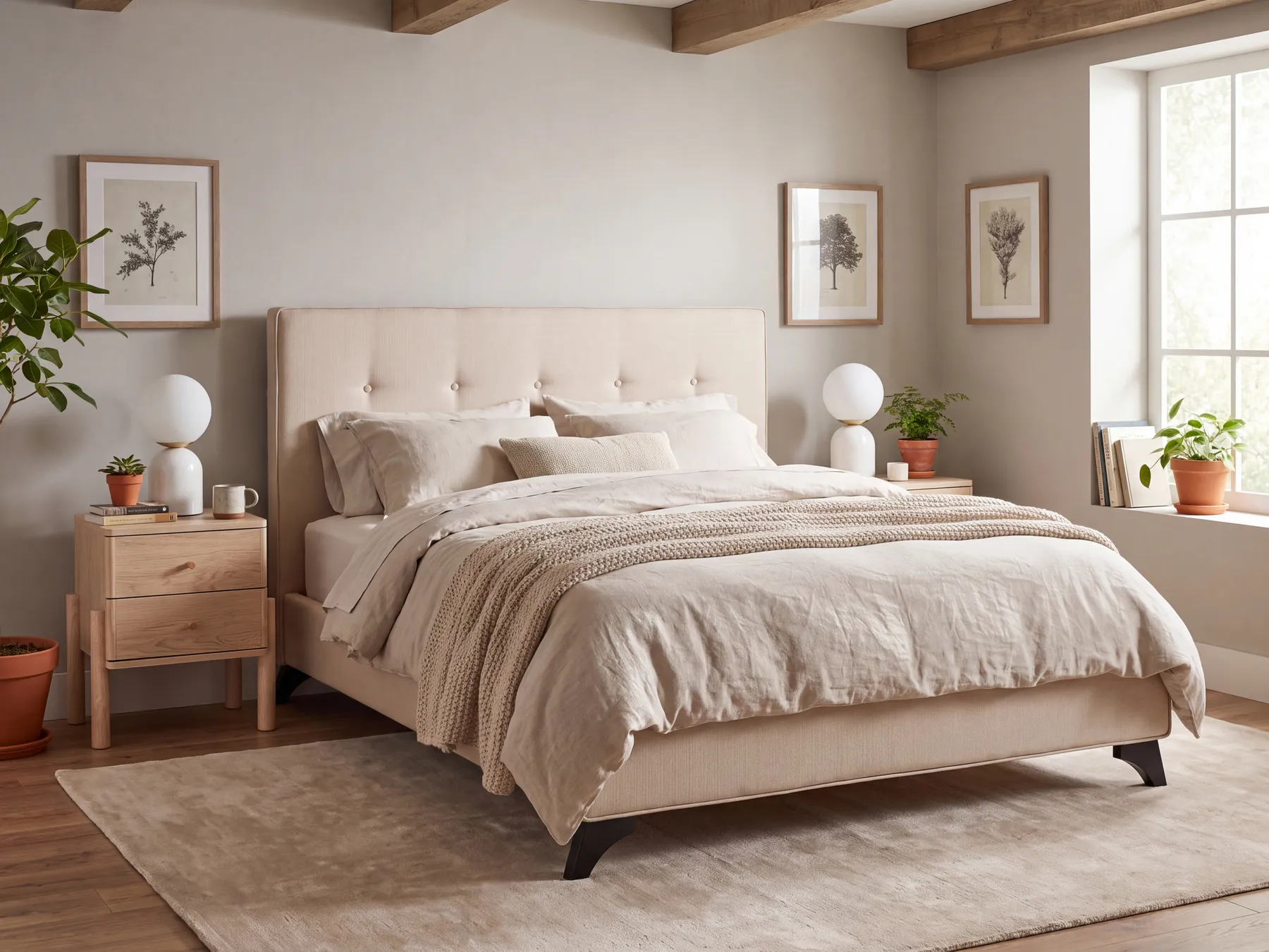 Bed Fabric AMBASSADOR 140 x 200 cm (EU Double) Beige_871068