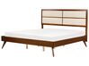 Bett dunkler Holzfarbton / hellbeige Lattenrost 180 x 200 cm POISSY_927901