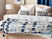Coperta BHIND Cotone 130 x 180 cm Beige_1178433