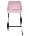 Lot de 2 chaises de bar en velours rose NEKOMA_767714