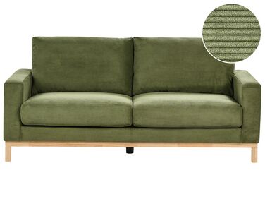2-Sitzer Sofa Cord grün / hellbraun SIGGARD