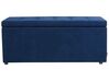 Tabouret avec rangement en tissu bleu marine OREM_924303