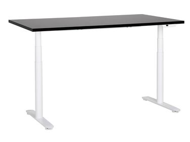 Fekete és fehér elektromosan állítható íróasztal 160 x 72 cm DESTINAS