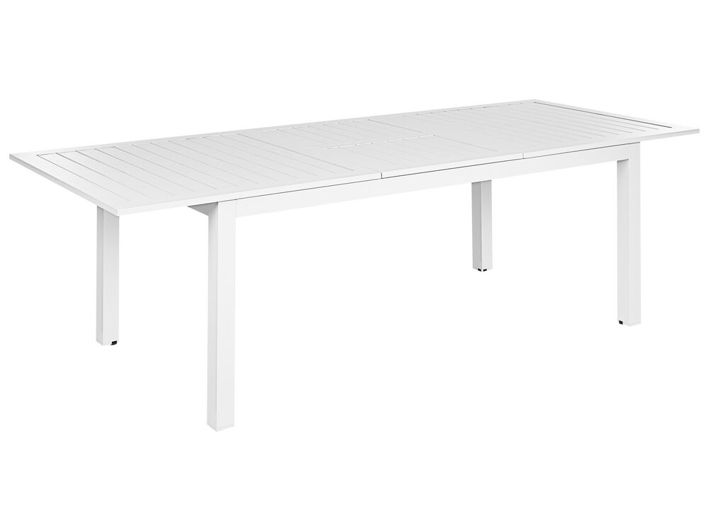 Mesa de refeição de jardim extensível SKALOMA 180/240 cm 90 cm Metal Branco
