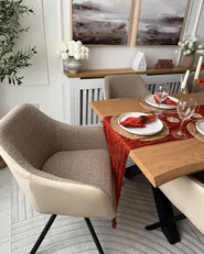 Set of 2 Dining Chairs LITHIA Fabric Taupe_1024052