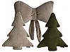 Dekokissen 3er Set WINTERLAND 30 x 35 cm 45 x 25 cm Bouclé Taupe Weihnachtsmotiv