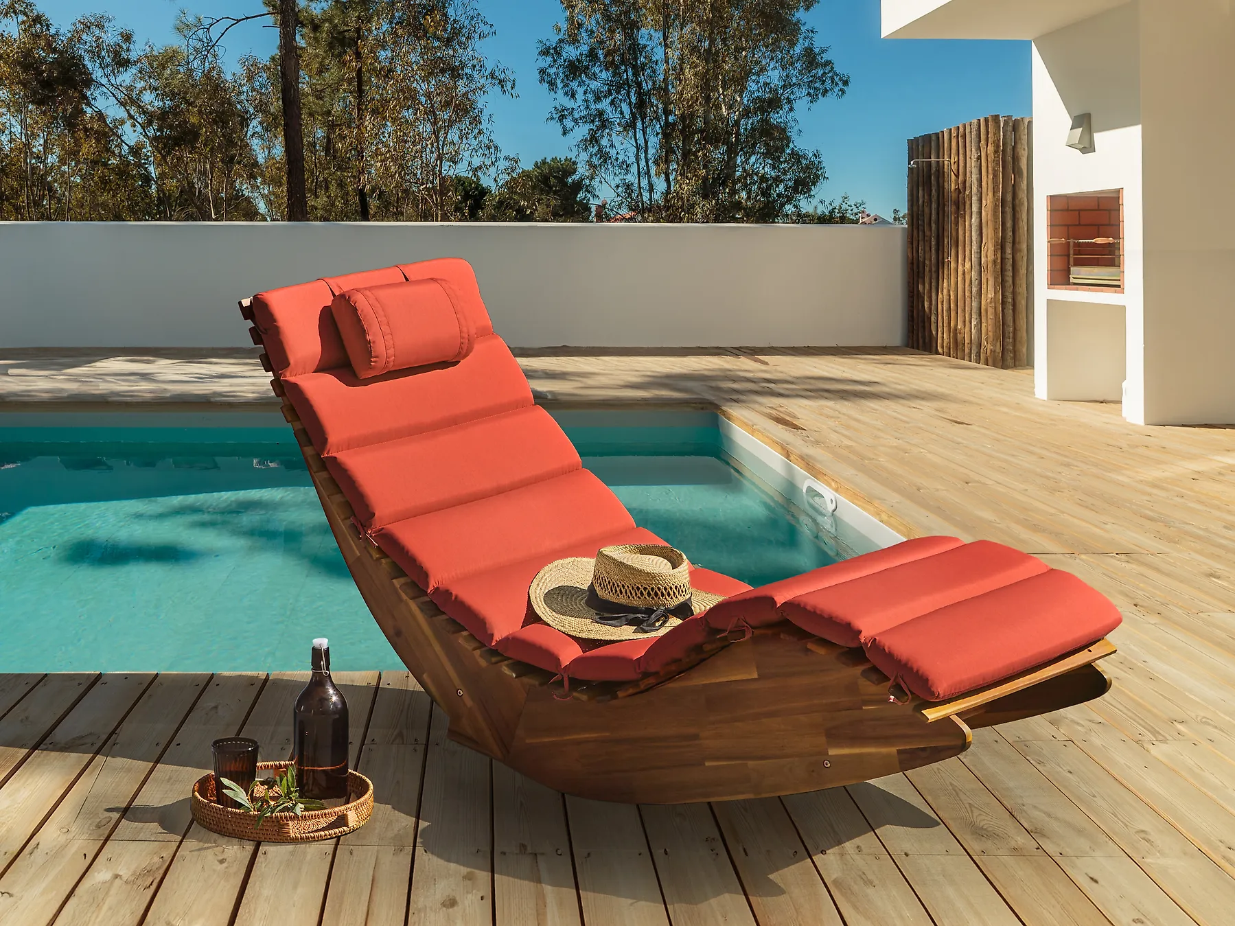 Transat avec coussin BRESCIA PREMIUM Acacia Rouge_990693