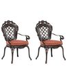 Set di 2 sedie da giardino in alluminio marrone scuro LIZZANO_765545