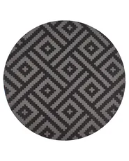 Tappeto per esterni AJMER Nero ø 120 cm_992276