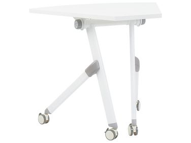 Folding Office Desk with Casters 90 x 64 cm White BENDI