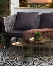 Outdoorteppich BIDAR Schwarz 90 x 180 cm Zweiseitig_1080349