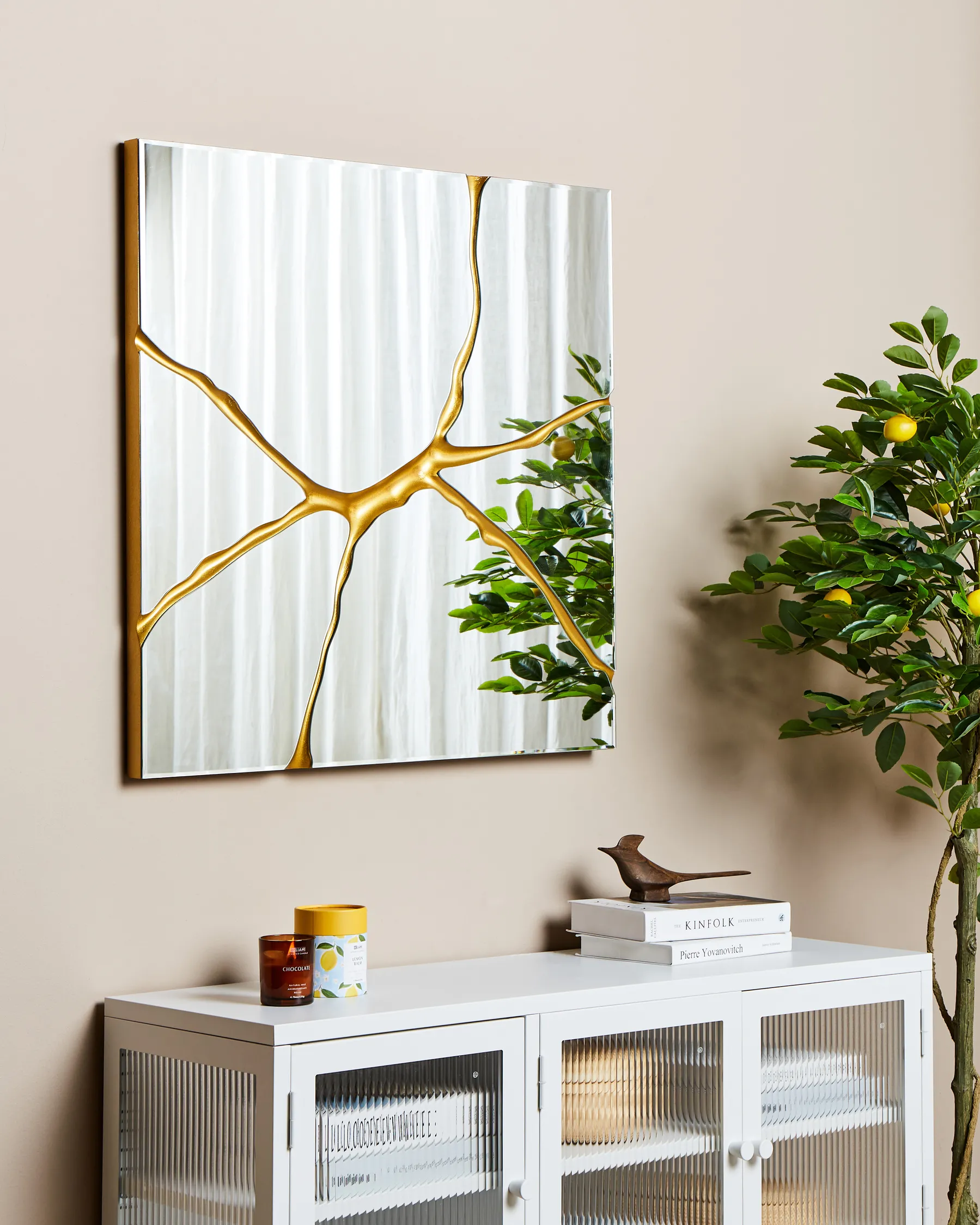 Specchio COOLE 80 cm 80 cm Oro_915612
