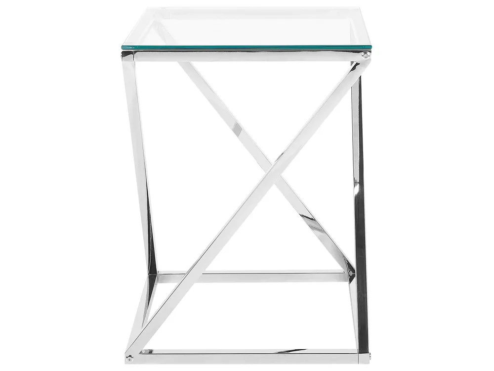 Side Table BEVERLY Glass Silver_733137