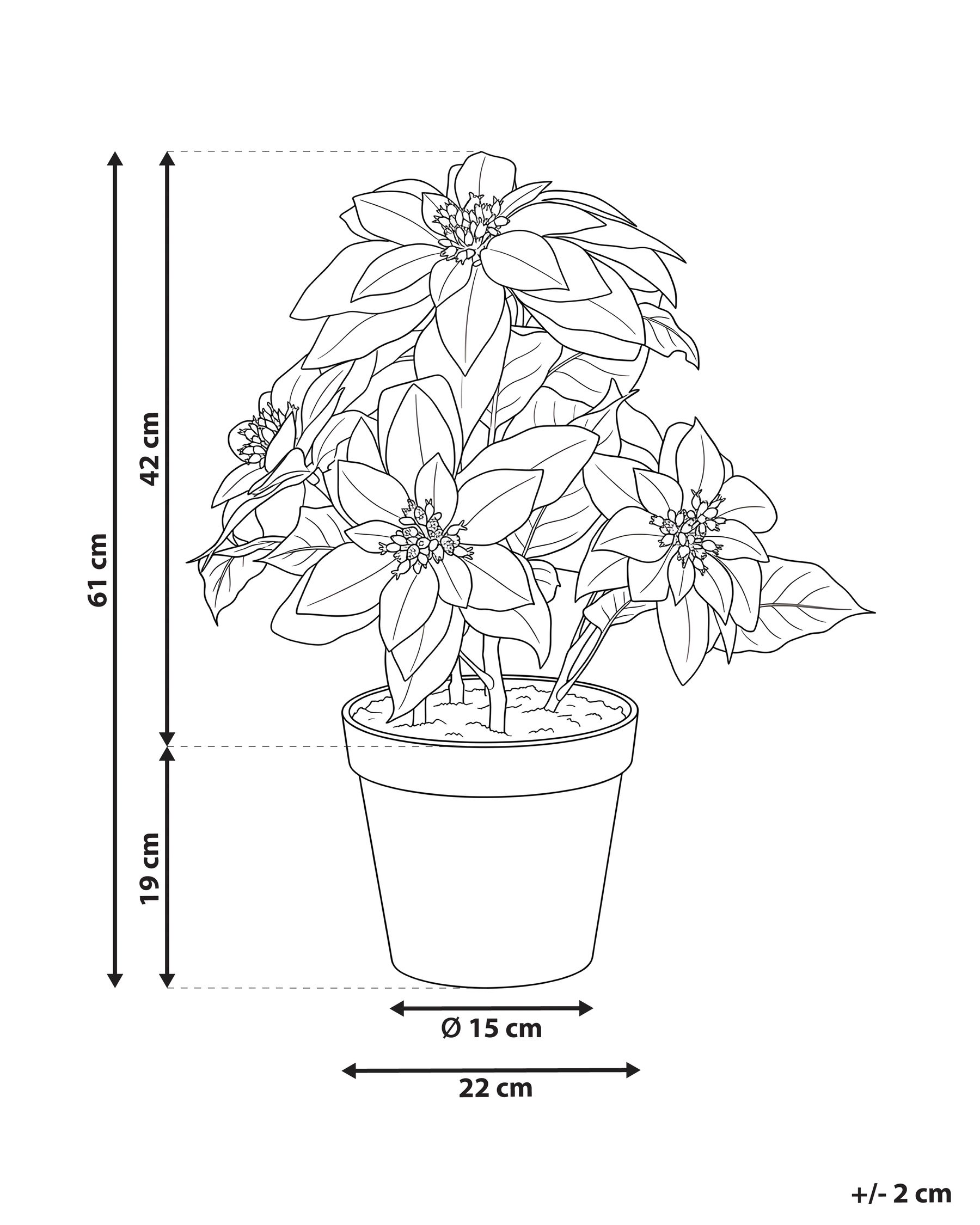 Pianta artificiale CHRISTMAS FLOWER 61 cm Bianco_1174964