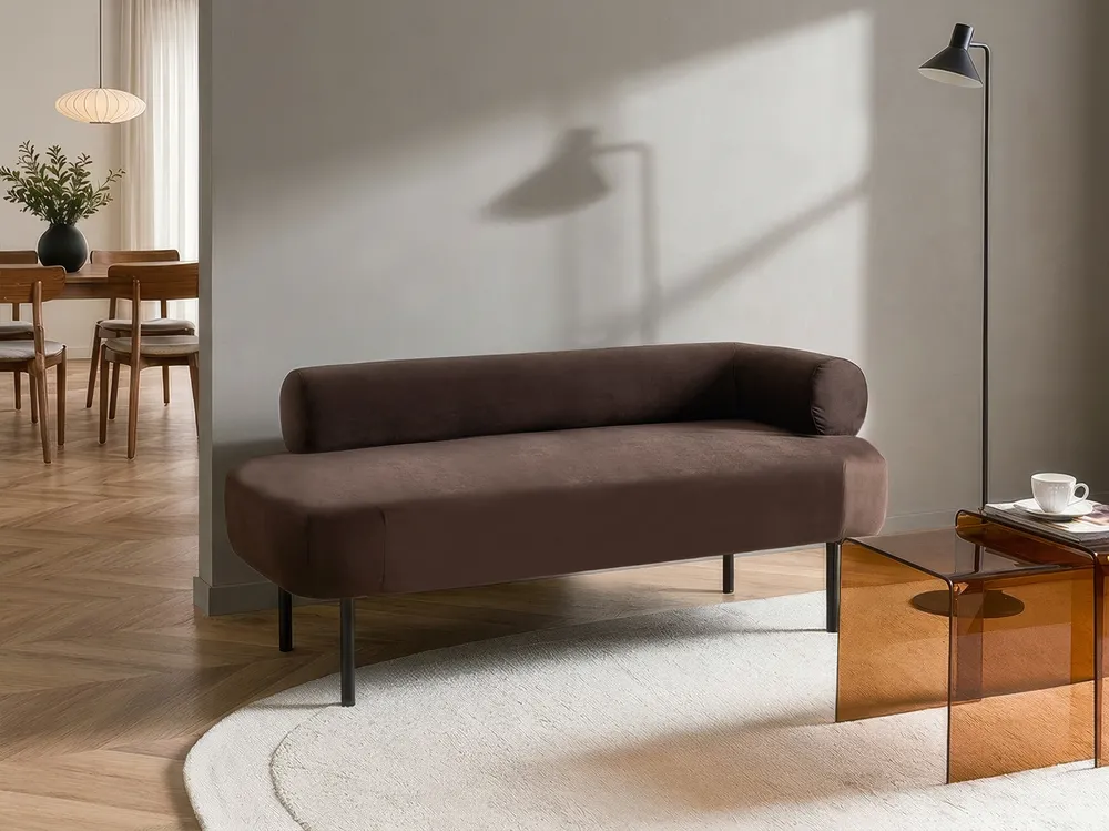 Right-Hand Chaise Longue MIRMANDE Velvet Dark Brown
