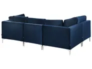 Modular Corner Sofa 4 Seater EVJA Velvet Navy Blue Right Hand_860029