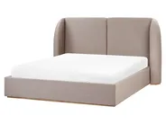 Ottoman Bed MONESTIER Fabric Taupe 160 x 200 cm (EU King Size)_972630