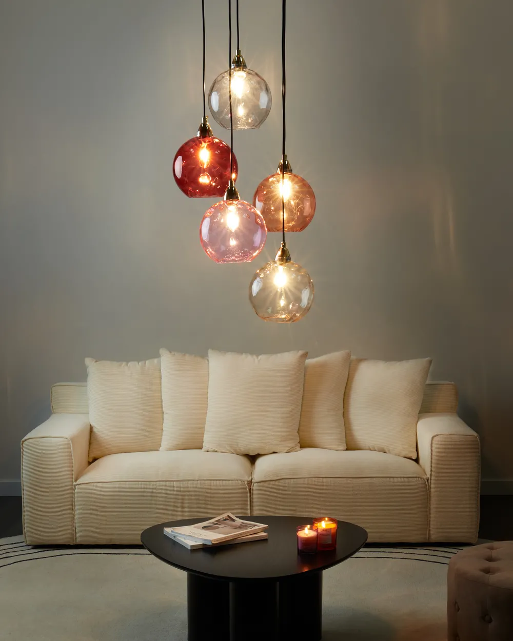 Pendant Lamp PABELLON Glass Red