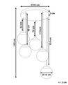 Hängeleuchte Rauchglas schwarz 5-flammig Kugelform NOEL_884301