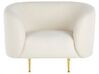 Conjunto de sofás com 6 lugares em tecido bouclé branco LOEN_831527