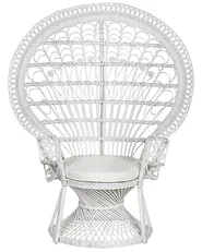 Sedia Peacock EMMANUELLE Rattan Bianco_836242
