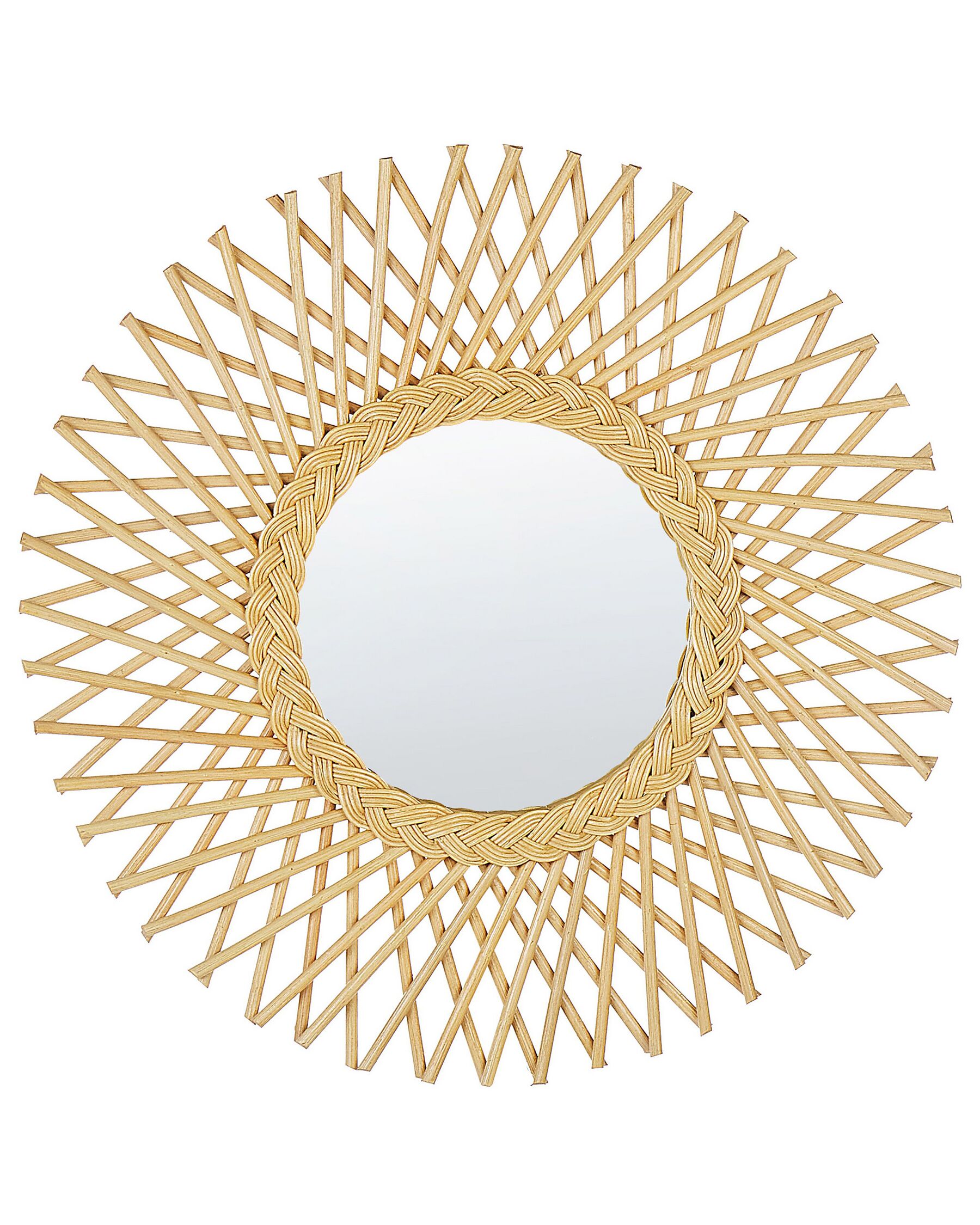 Espejo de pared de ratán beige ⌀ 60 cm TAGOLU_822181