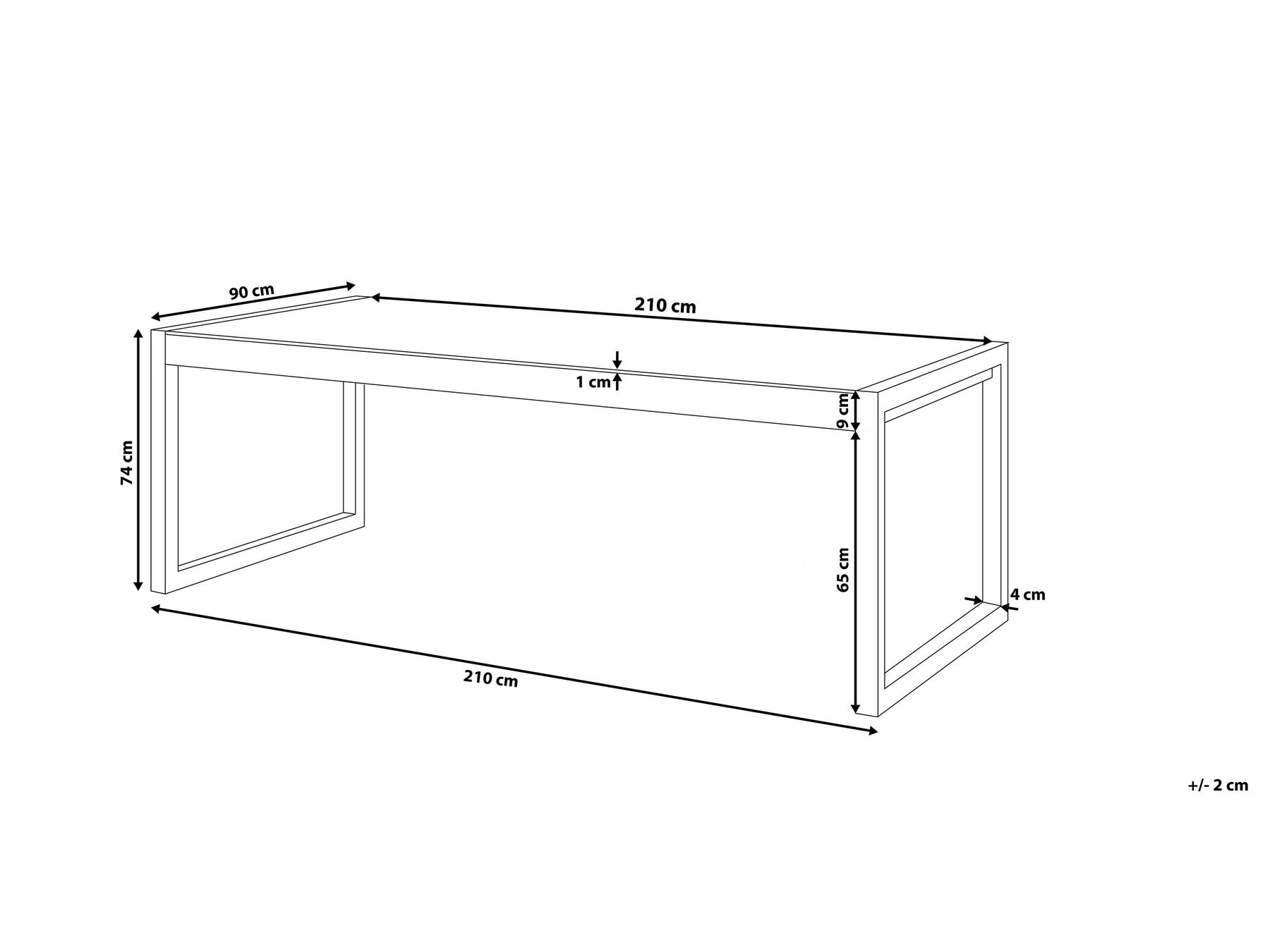 Stół ogrodowy BACOLI 210 cm 90 cm Szkło Złamana biel_799606