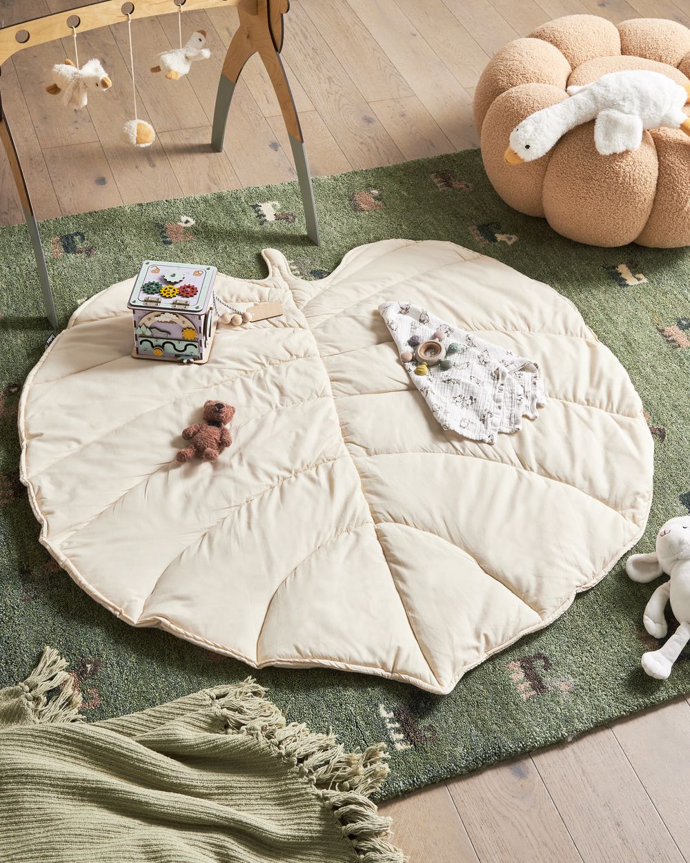 Tappeto da gioco per bambini EOLIA 110 x 110 cm Cotone Bianco sporco