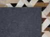 Kožený koberec hnědý s šedou TUGLU 140 x 200 cm_758320