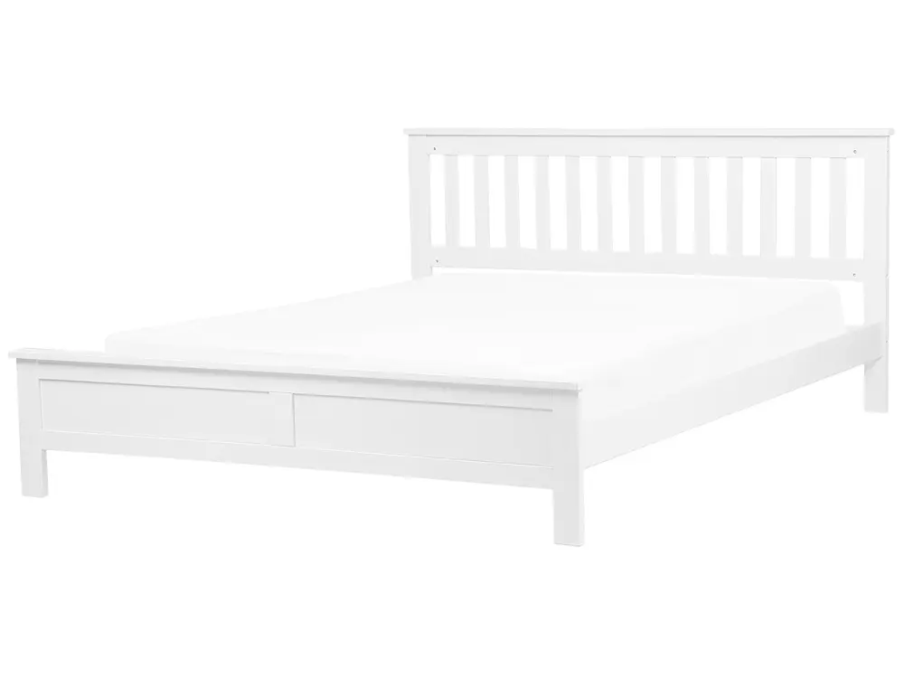 Beliani Letto matrimoniale bianco crema con contenitore 180 x 200 cm Bayonna
