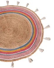 Kinderteppich ZANAVI Bunt ø 120 cm Jute_906532