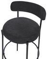 Lot de 2 chaises de bar en tissu bouclé noir ALLISON_913908