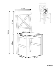 Set of 2 Dining Chairs BARLEE Poplar Wood White_975583