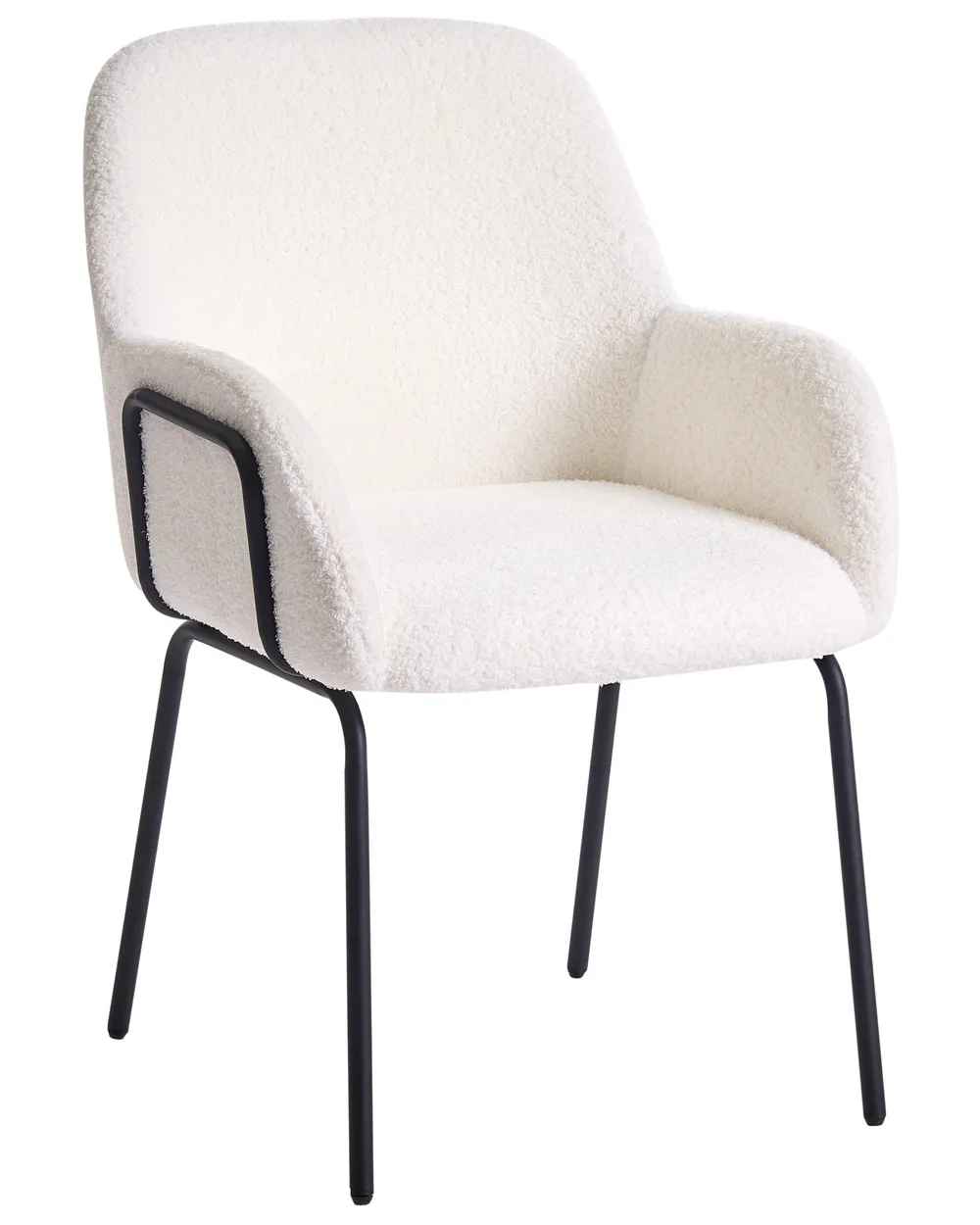Sedia da pranzo ALGONA Bouclé Bianco sporco_987053