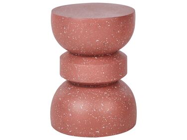 Accent Side Table Red Terrazzo Effect FALIRO 