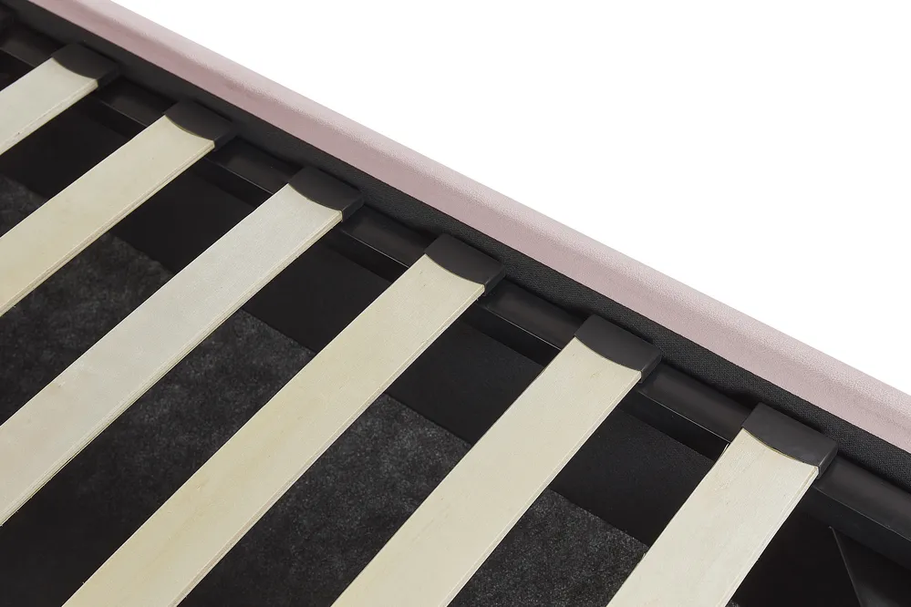 Ottoman Bed VINCENNES Velvet Pastel Pink 140 x 200 cm (EU Double)_837328