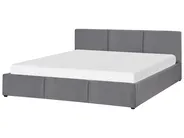 Ottoman Bed BOUSSE Velvet Dark Grey 180 x 200 cm (EU Super King)_862604