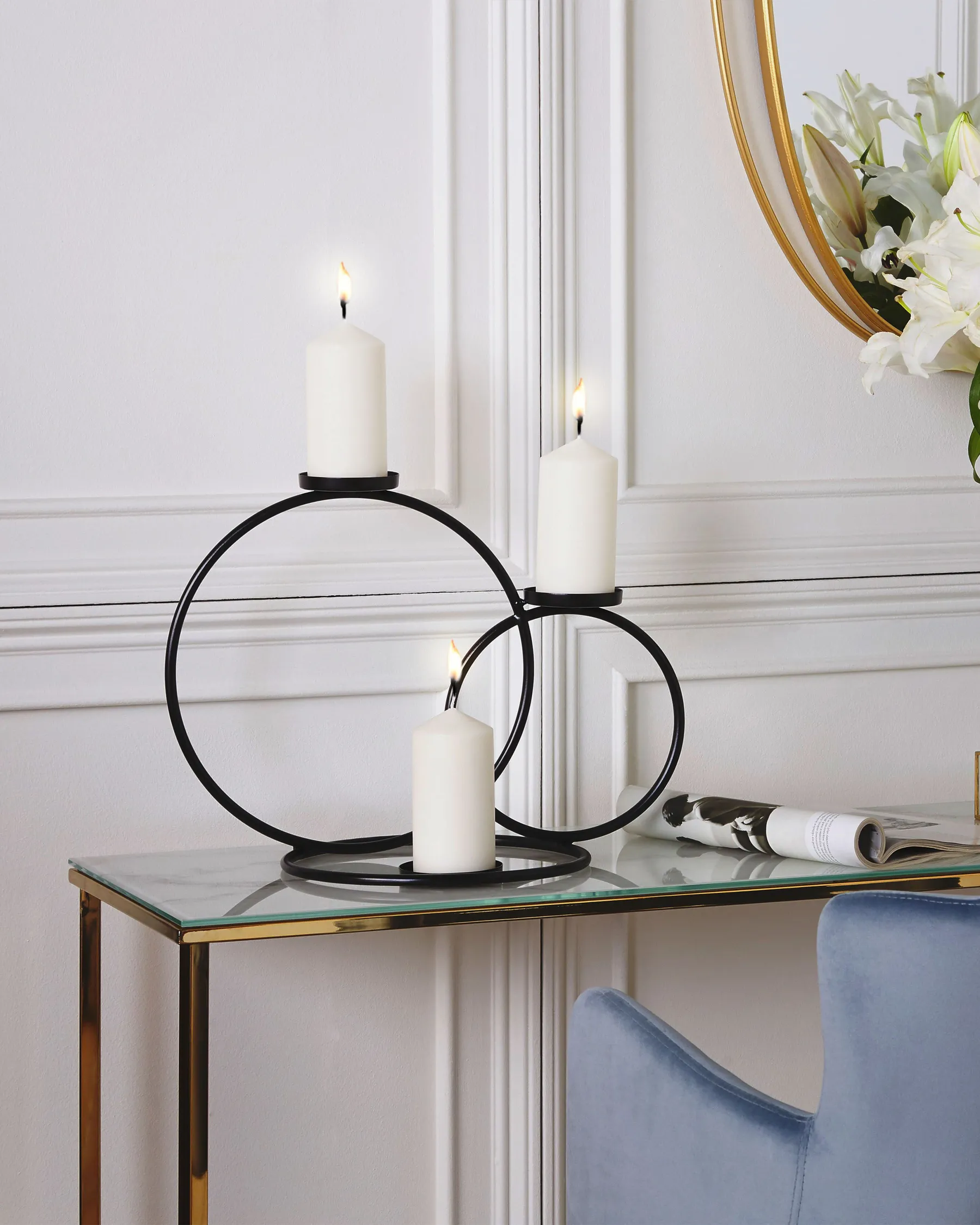 Candle Holder CAKUNG 33 cm Metal Black_849140