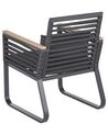 Conjunto de 2 sillas de jardín de metal negro/madera clara CANETTO_808290