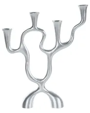 Candle Holder FAMOES 41 cm Metal Silver_968299