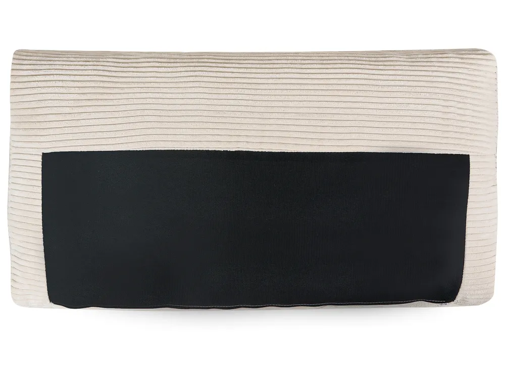 Corner Sofa 4 Seater SIGGARD Corduroy Light Beige Left Hand_944394