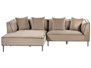 Corner Sofa 3 Seater SATER Chenille Light Brown Right Hand_1019305