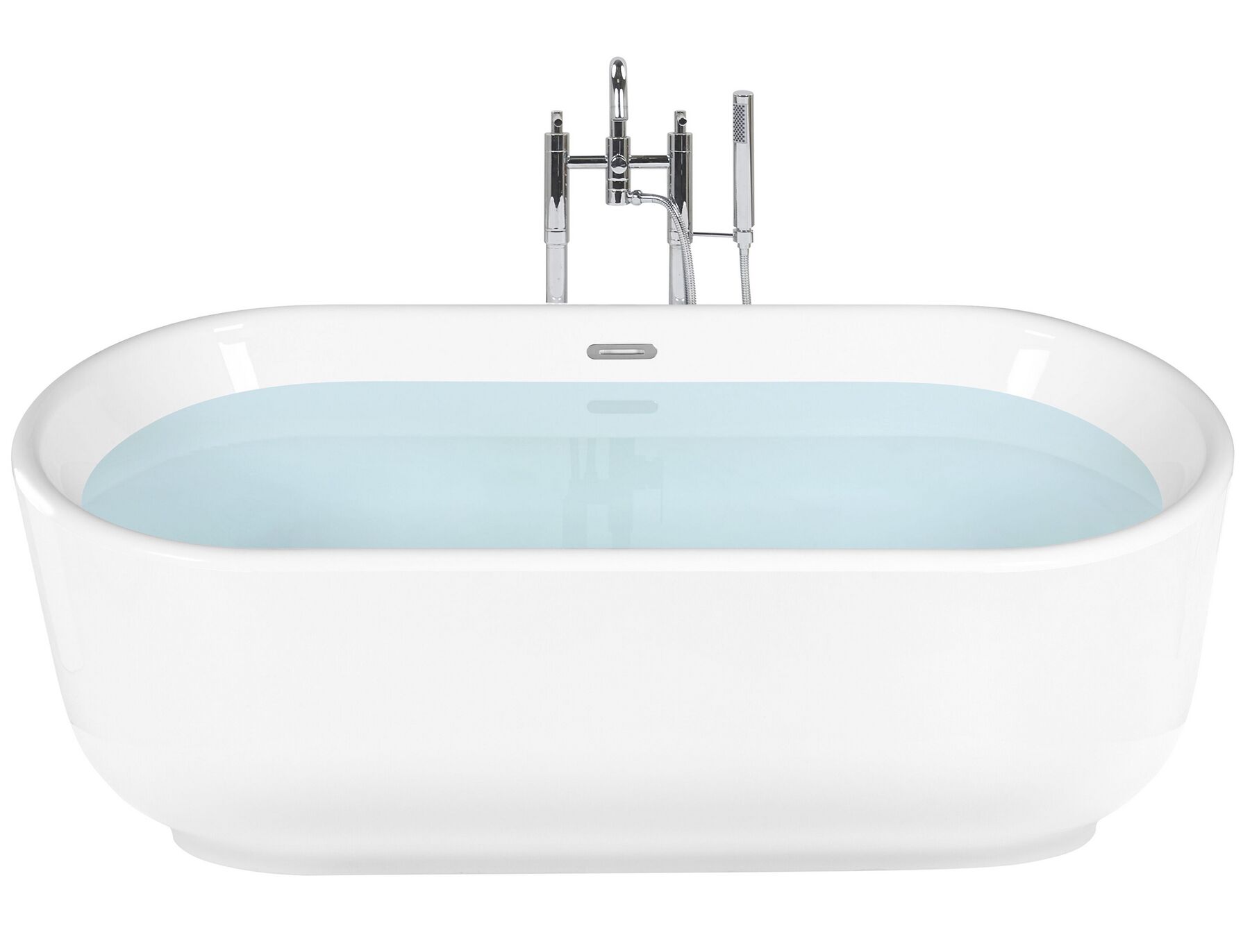 Badewanne freistehend weiß oval 170 x 80 cm PINEL_765341