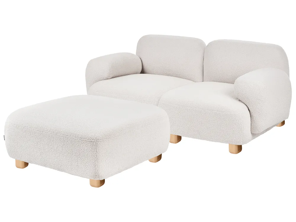 Modular Sofa 2 Seater AMLI with Ottoman Boucle Off-White_1070100