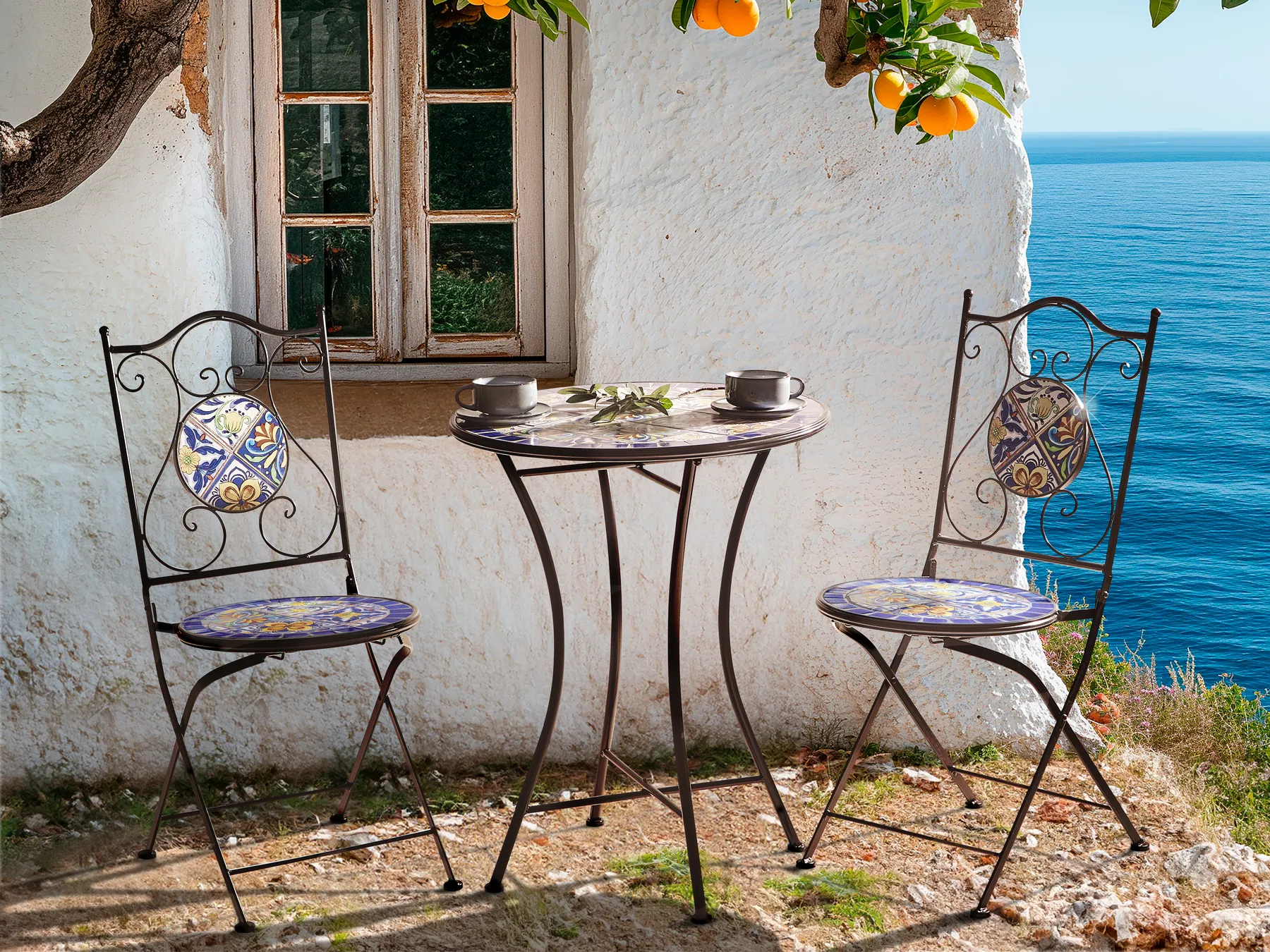 Stolik bistro CORIANO 60 cm 60 cm Metal Czarny_986188