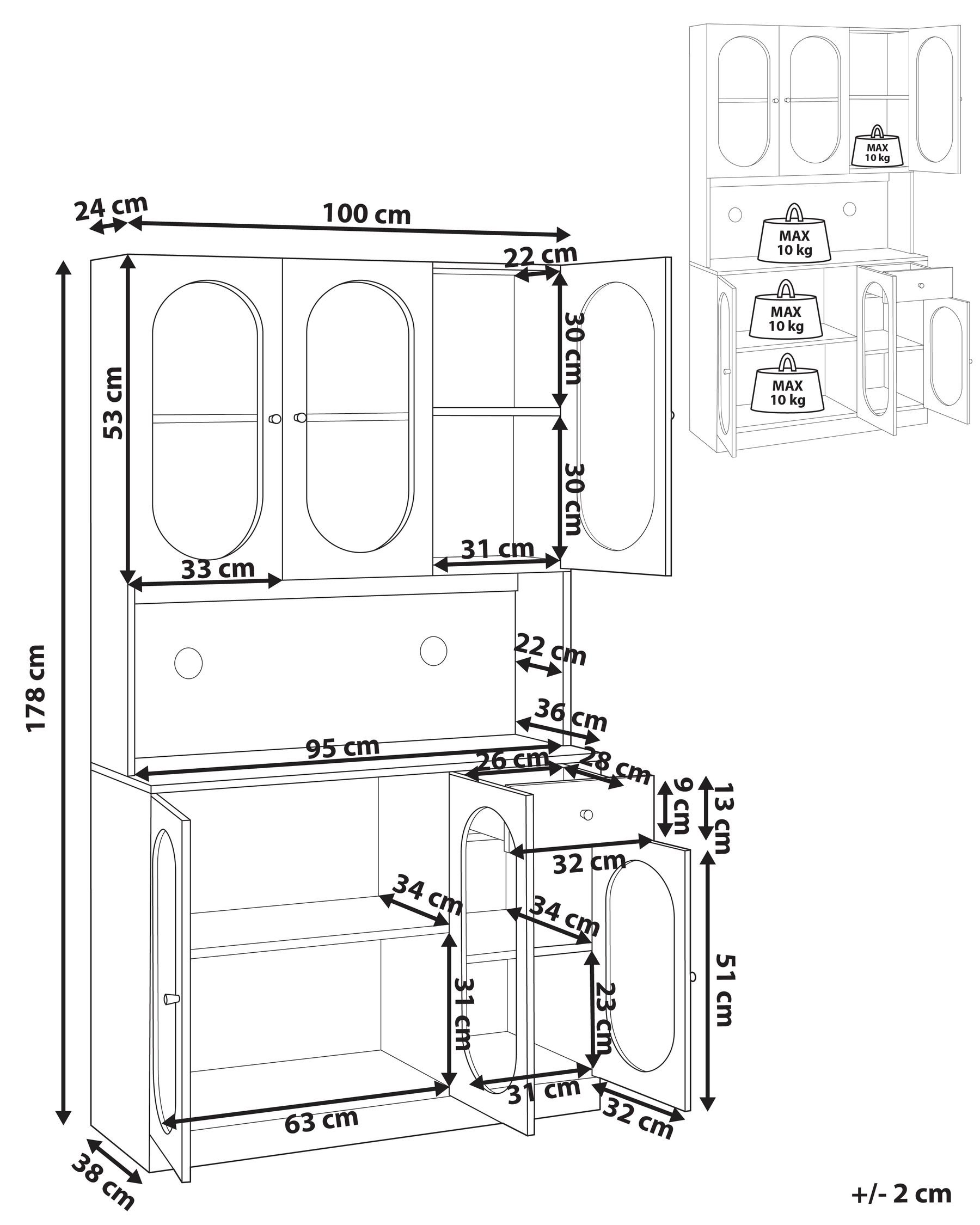 Glass Display Cabinet Black LANGFORD_955402 Glass Display Cabinet Black LANGFORD_955402